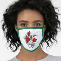 Mechanical Crescent with Red Roses Face Mask