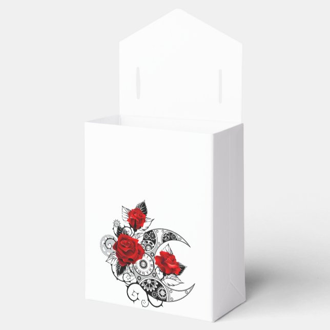 Mechanical Crescent with Red Roses Favor Boxes (Opened)