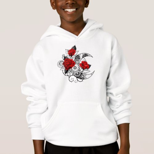 Mechanical Crescent with Red Roses Hoodie