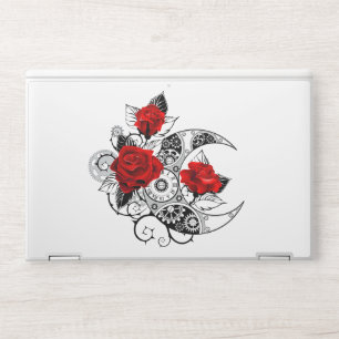 Mechanical Crescent with Red Roses HP Laptop Skin