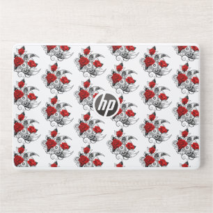 Mechanical Crescent with Red Roses HP Laptop Skin