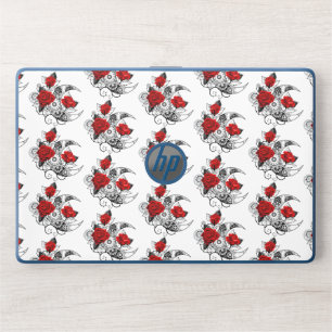 Mechanical Crescent with Red Roses HP Laptop Skin