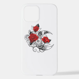 Mechanical Crescent with Red Roses iPhone 12 Case