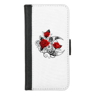 Mechanical Crescent with Red Roses iPhone 8/7 Wallet Case