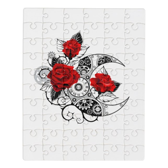 Mechanical Crescent with Red Roses Jigsaw Puzzle (Puzzle Vertical)