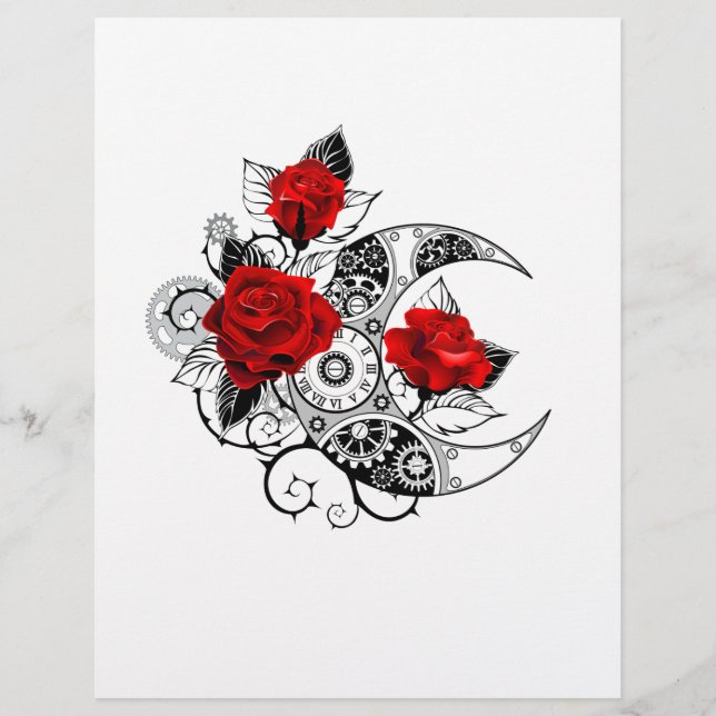 Mechanical Crescent with Red Roses Letterhead (Front)