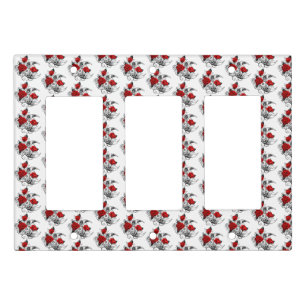 Mechanical Crescent with Red Roses Light Switch Cover