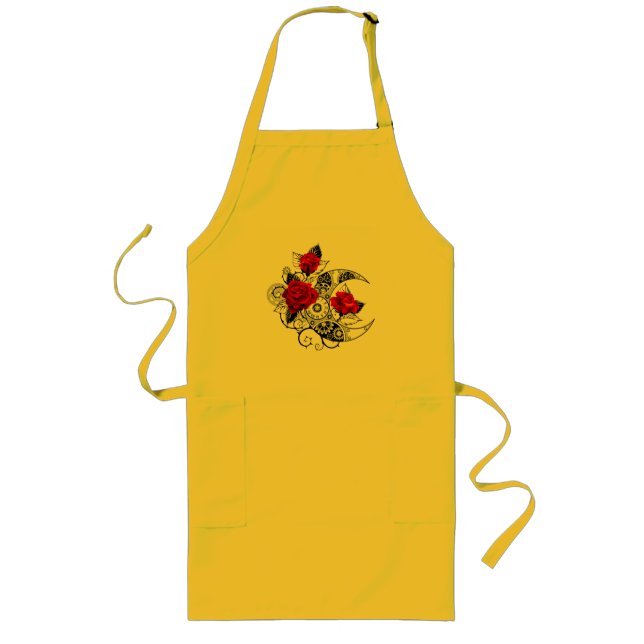 Mechanical Crescent with Red Roses Long Apron (Front)