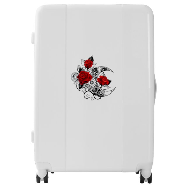 Mechanical Crescent with Red Roses Luggage (Front)