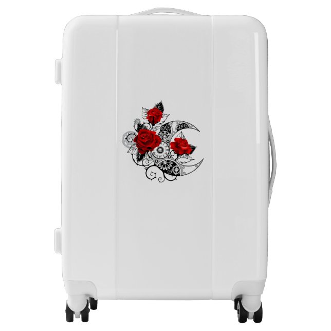 Mechanical Crescent with Red Roses Luggage (Front)