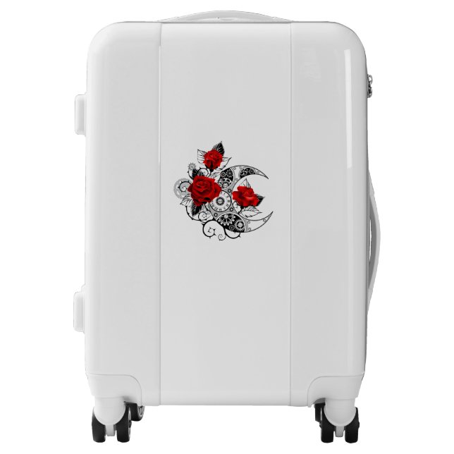 Mechanical Crescent with Red Roses Luggage (Front)