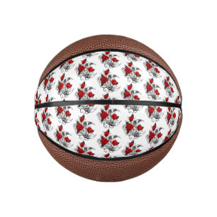Mechanical Crescent with Red Roses Mini Basketball