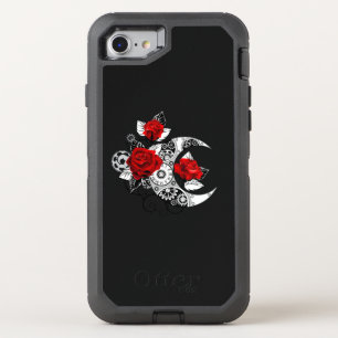 Mechanical Crescent with Red Roses OtterBox Defender iPhone SE/8/7 Case
