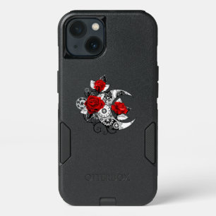 Mechanical Crescent with Red Roses iPhone 13 Case