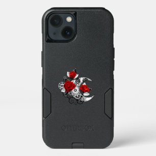 Mechanical Crescent with Red Roses iPhone 13 Case