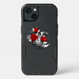 Mechanical Crescent with Red Roses iPhone 13 Case