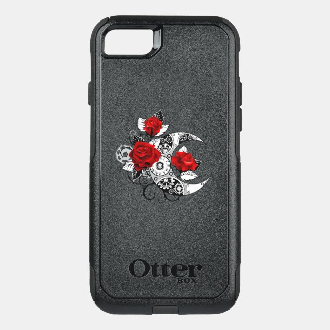 Mechanical Crescent with Red Roses Otterbox iPhone Case (Back)