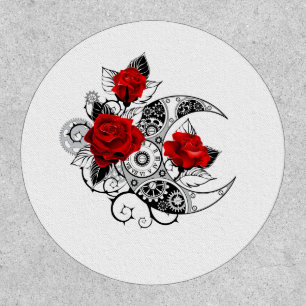 Mechanical Crescent with Red Roses Patch