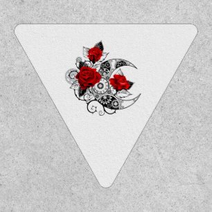 Mechanical Crescent with Red Roses Patch