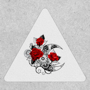 Mechanical Crescent with Red Roses Patch