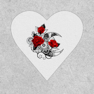 Mechanical Crescent with Red Roses Patch