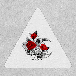 Mechanical Crescent with Red Roses Patch
