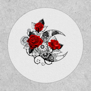 Mechanical Crescent with Red Roses Patch