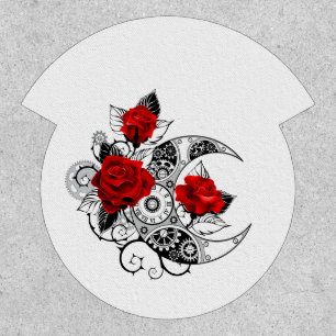 Mechanical Crescent with Red Roses Patch