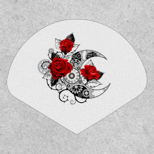 Mechanical Crescent with Red Roses Patch