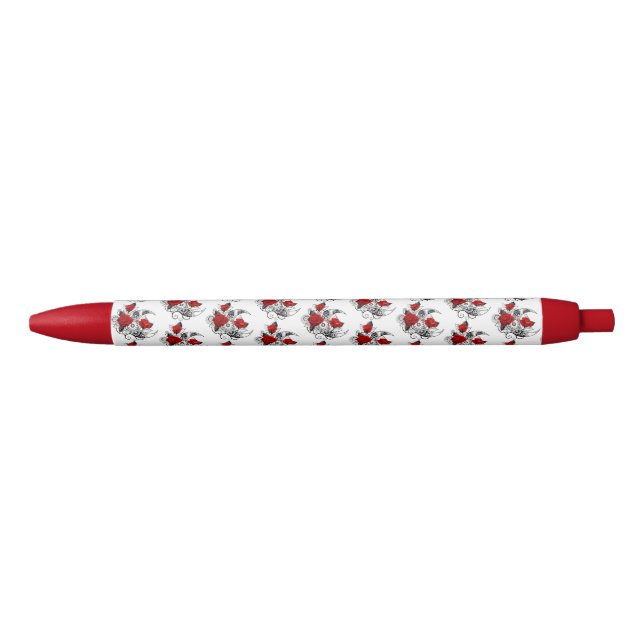 Mechanical Crescent with Red Roses Pen (Front)