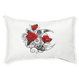 Mechanical Crescent with Red Roses Pet Bed