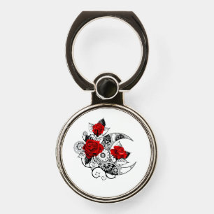 Mechanical Crescent with Red Roses Phone Ring Stand