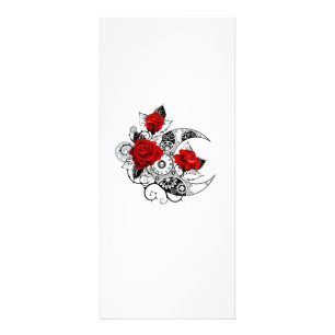 Mechanical Crescent with Red Roses Rack Card