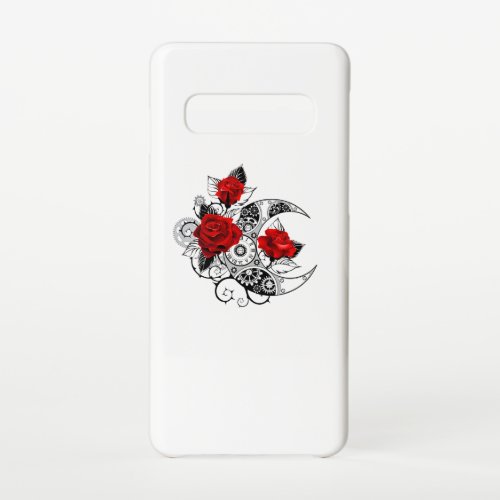 Mechanical Crescent with Red Roses Samsung Galaxy S10 Case