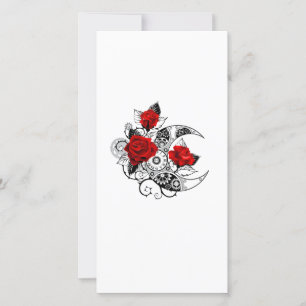 Mechanical Crescent with Red Roses Save The Date