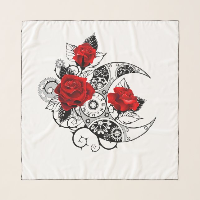 Mechanical Crescent with Red Roses Scarf (Front)
