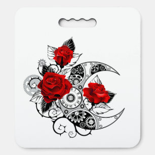 Mechanical Crescent with Red Roses Seat Cushion