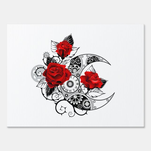 Mechanical Crescent with Red Roses Sign (Front)