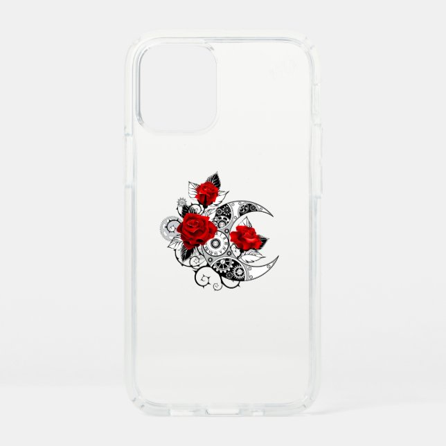 Mechanical Crescent with Red Roses Speck iPhone 12 Mini Case (Front)