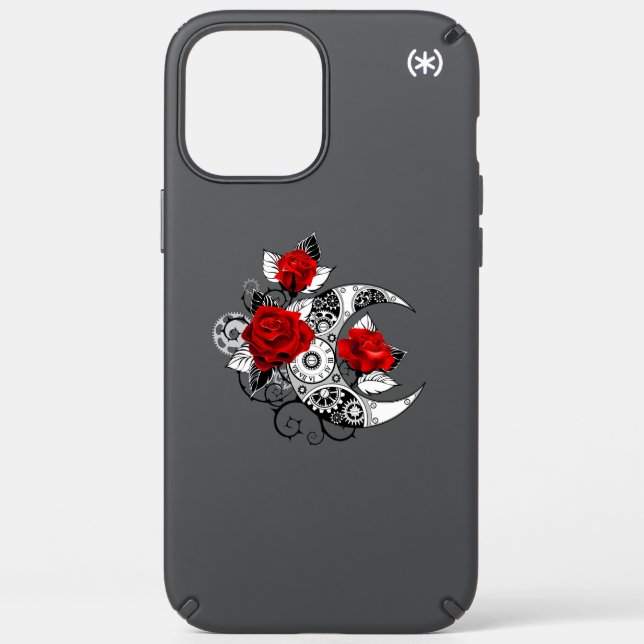 Mechanical Crescent with Red Roses Speck iPhone 12 Pro Max Case (Front)