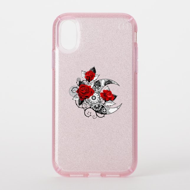 Mechanical Crescent with Red Roses Speck iPhone XR Case (Front)