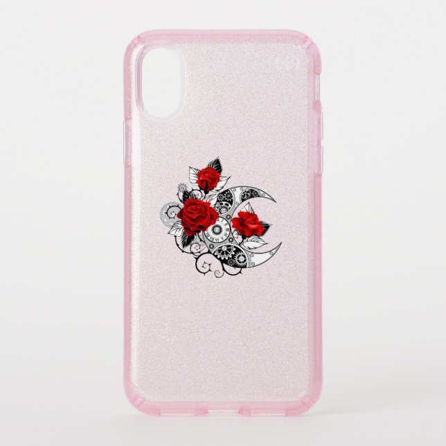 Mechanical Crescent with Red Roses Speck iPhone XS Case (Front)