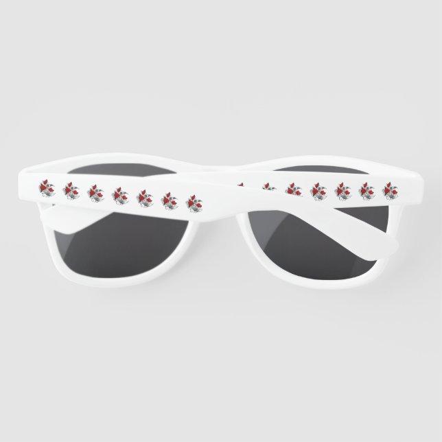 Mechanical Crescent with Red Roses Sunglasses (Back)