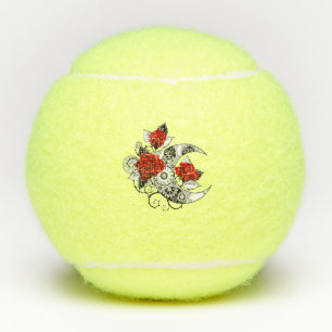 Mechanical Crescent with Red Roses Tennis Balls