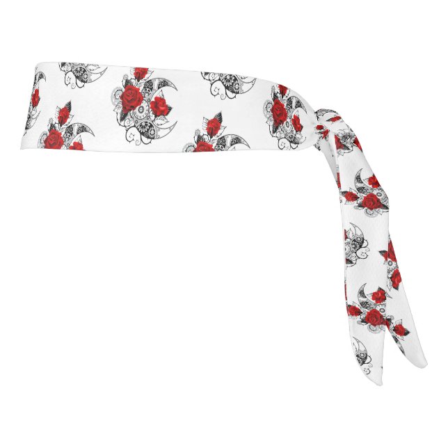 Mechanical Crescent with Red Roses Tie Headband (Rotate 90)