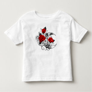 Mechanical Crescent with Red Roses Toddler T-shirt
