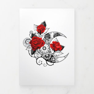 Mechanical Crescent with Red Roses Tri-Fold Program