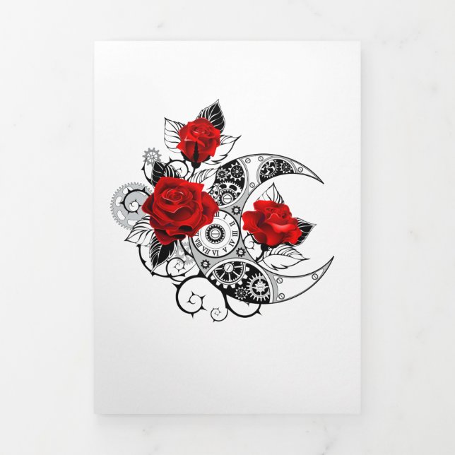 Mechanical Crescent with Red Roses Tri-Fold Program (Cover)