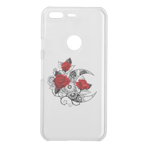 Mechanical Crescent with Red Roses Uncommon Google Pixel Case