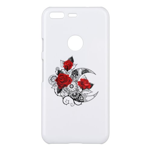 Mechanical Crescent with Red Roses Uncommon Google Pixel Case